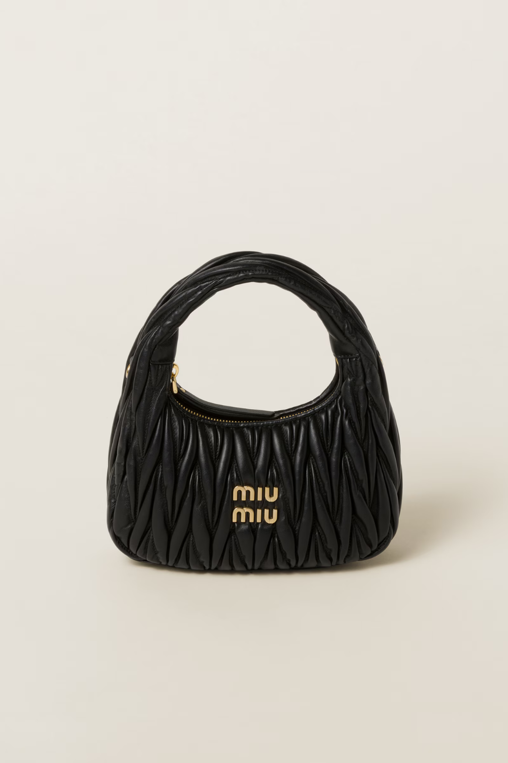 Wander matelassé nappa leather hobo bag