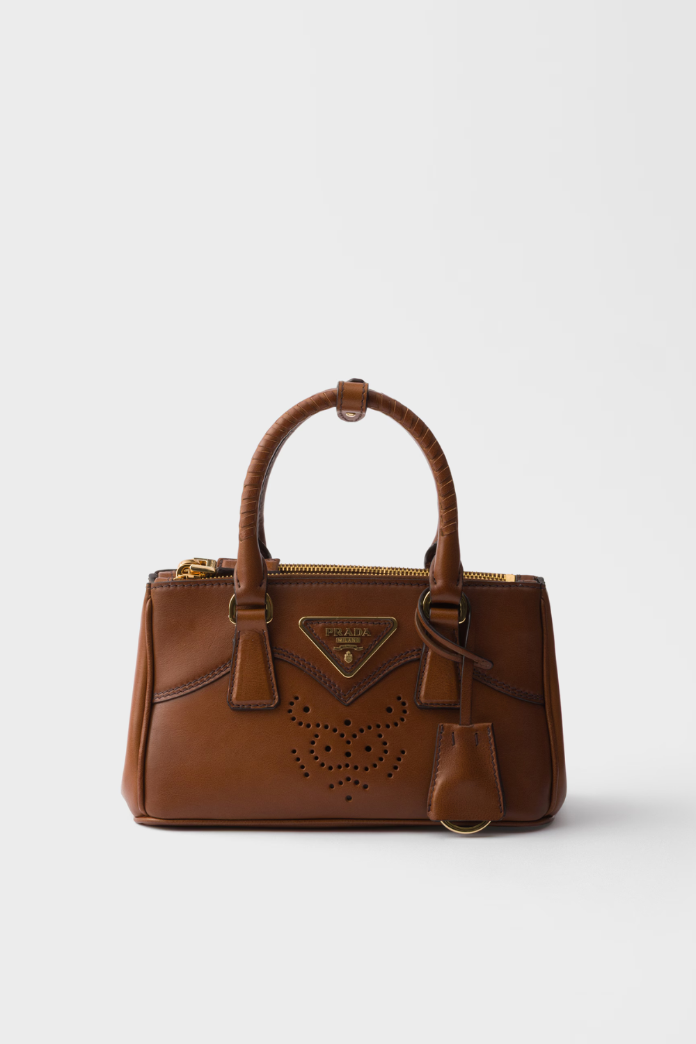 Prada Galleria mini leather bag Color: Cognac