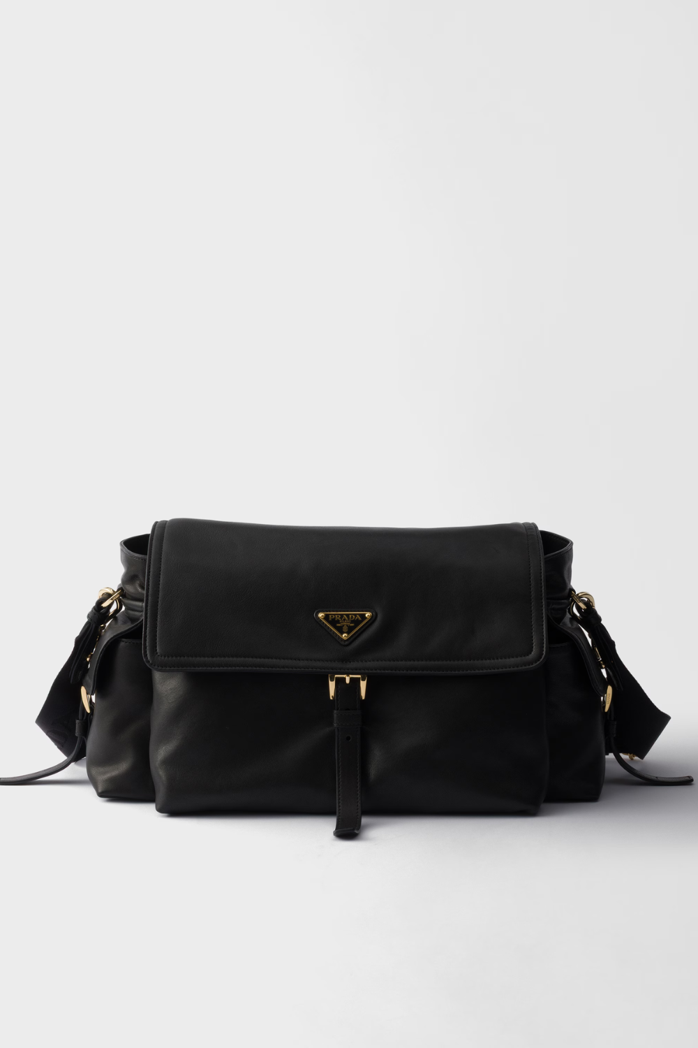 Prada Explore large nappa leather shoulder bag with flap