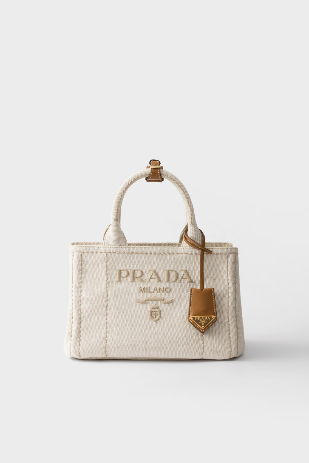 Prada Jardinière small linen blend handbag