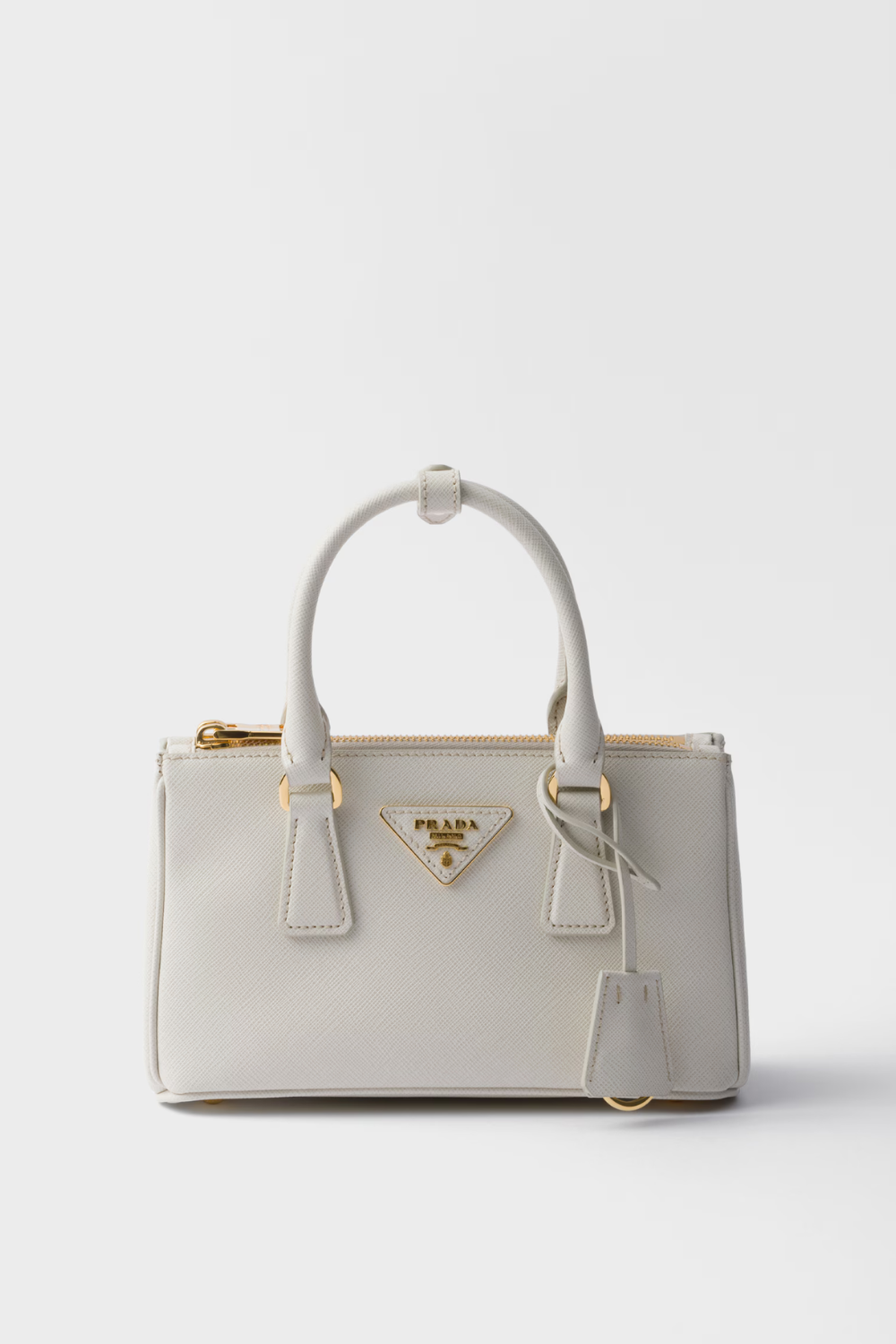Prada Galleria mini Saffiano leather bag Color: Chalk White