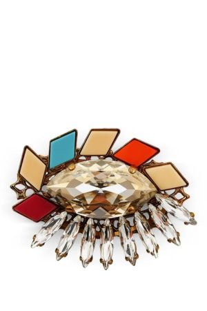 Anton Heunis crystal-embellished garnet brooch