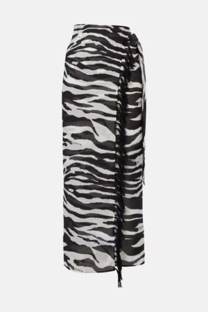 The Attico Zebra-print cotton muslin beach cover-up