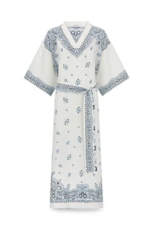 Ferragamo Arabesque-print silk caftan