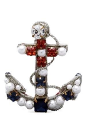 Thom Browne pearl-embellished anchor brooch