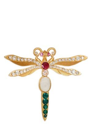 Balmain brass and crystal insect brooch