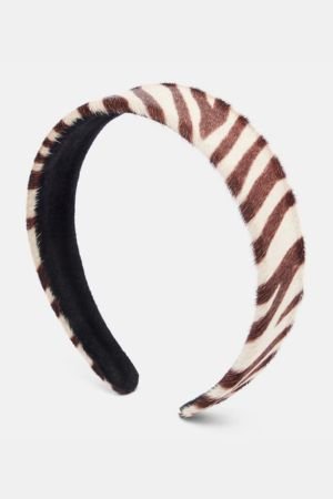 Jennifer Behr Cruz zebra-print calf hair headband