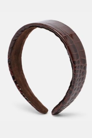 Jennifer Behr Cruz croc-effect leather headband