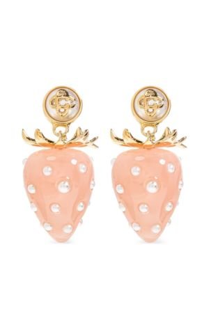Casablanca strawberry-motif pearl earrings