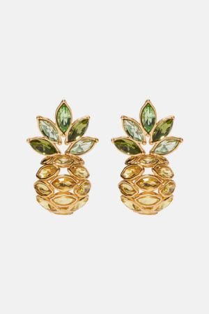 Oscar de la Renta Pineapple embellished earrings