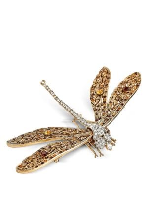 Kenneth Jay Lane crystal-embellished dragonfly brooch