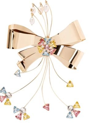 Valentino Garavani bow-shaped crystal brooch