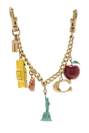 Coach New York-motif chain bag charm