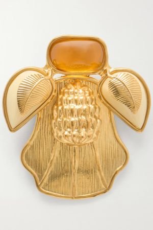SONIA PETROFF Bee gold-plated brooch