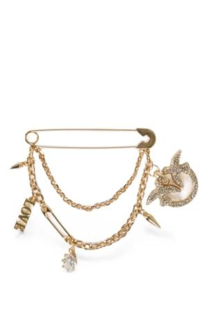PINKO Love Birds chain-link brooch