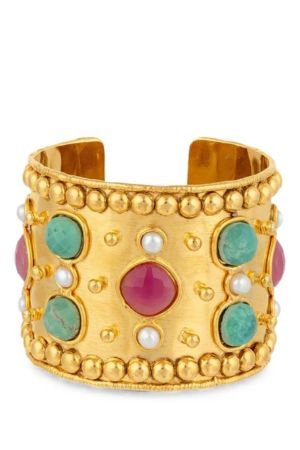 Sylvia Toledano jaspe and chrysoprase hammered-effect bracelet
