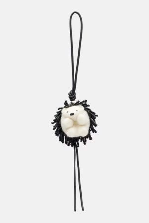 Loewe Hedgehog beaded wool bag charm