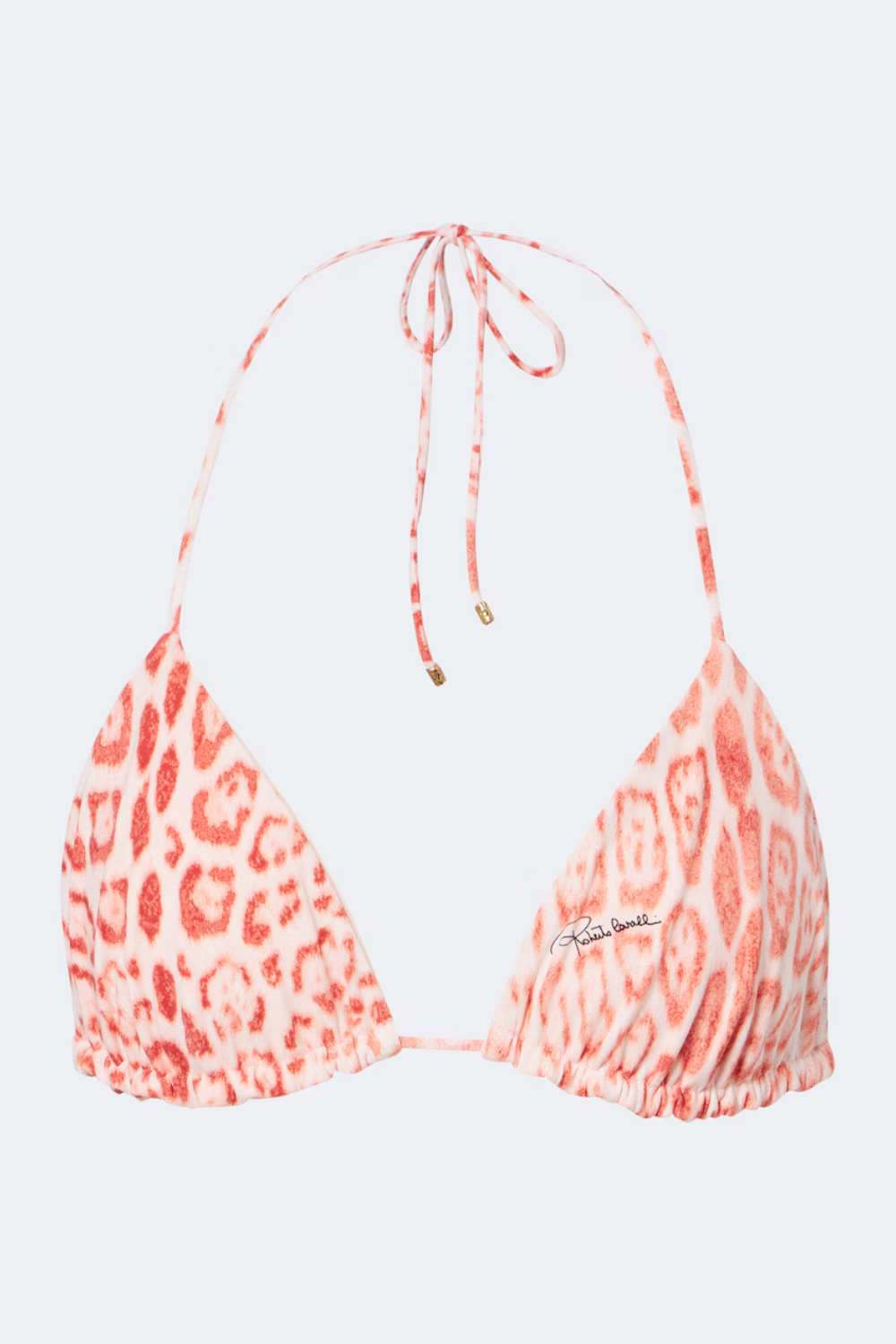 Roberto Cavalli Leopard-print triangle bikini top