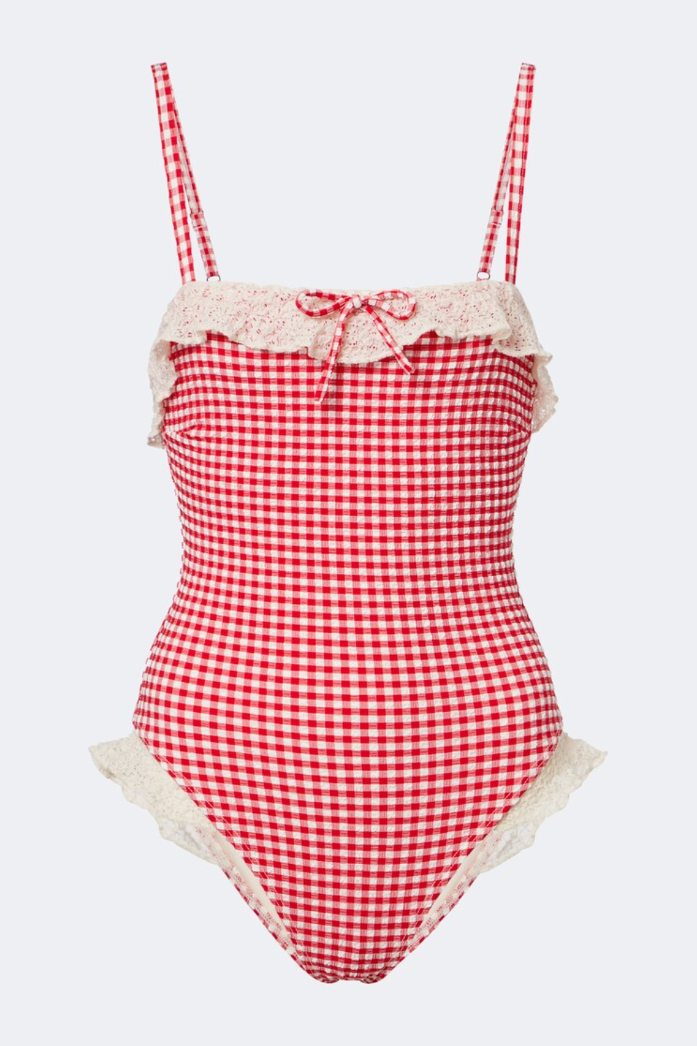 Montce Jacelyn gingham ruffled swimsuit