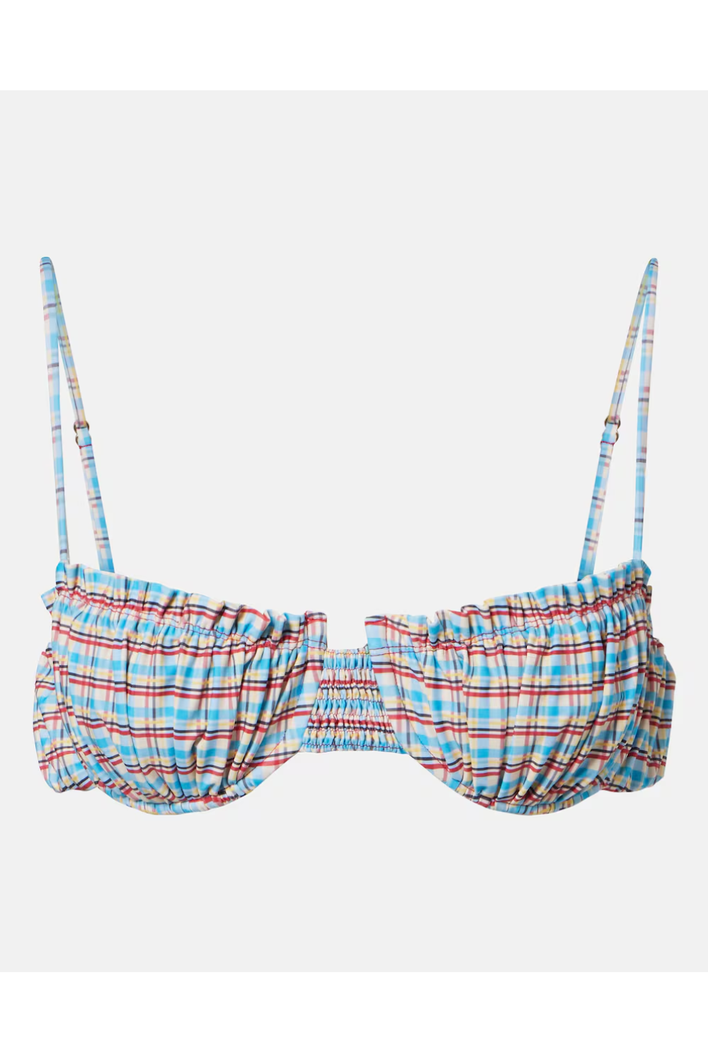 Faithfull Esterel checked bikini top