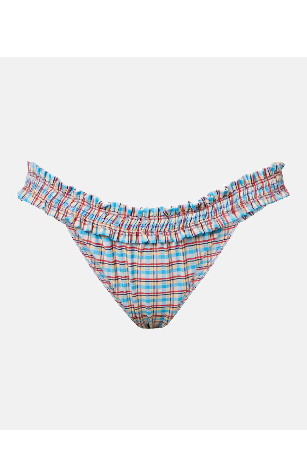 Faithfull Esterel checked ruffled bikini bottoms