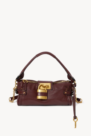 Small Paddington bag with strap in grained leather