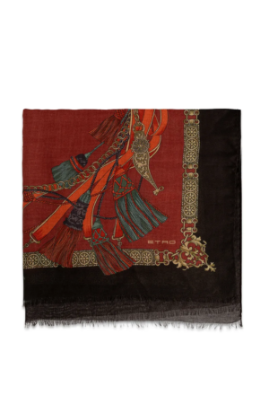 Graphic Frayed Scarf