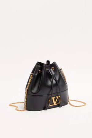 Mini VLogo Signature Bucket Bag In Nappa Leather