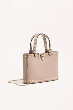 Rockstud Mini Shopping Bag In Grainy Calfskin
