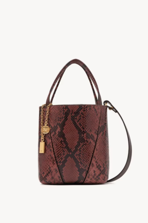 Small Chloé Spin tote bag in python-effect leather