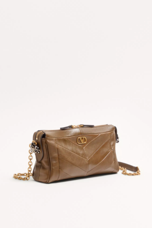 Valentino Garavani Panthea Small Shoulder Bag In Nappa Leather With A Chevron Pattern
