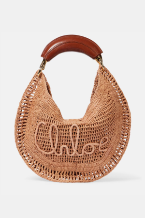 Chloé Summer Banana raffia-effect shoulder bag