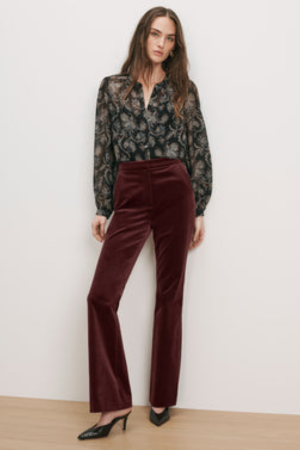 Gracie Burgundy Velvet Pants