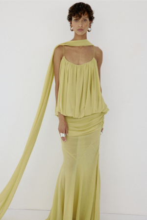 Inara Pear Chiffon Maxi