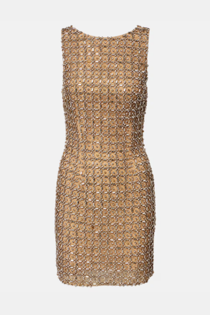 Là Fuori Gilded Crystal Minidress