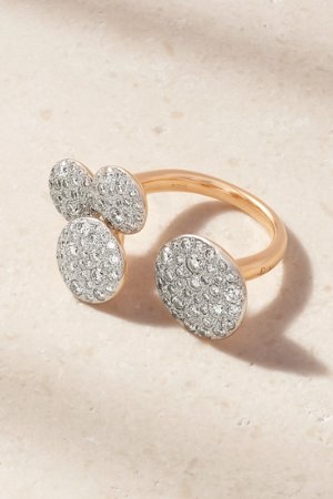 Sabbia 18-karat rose and rhodium-plated white gold diamond ring